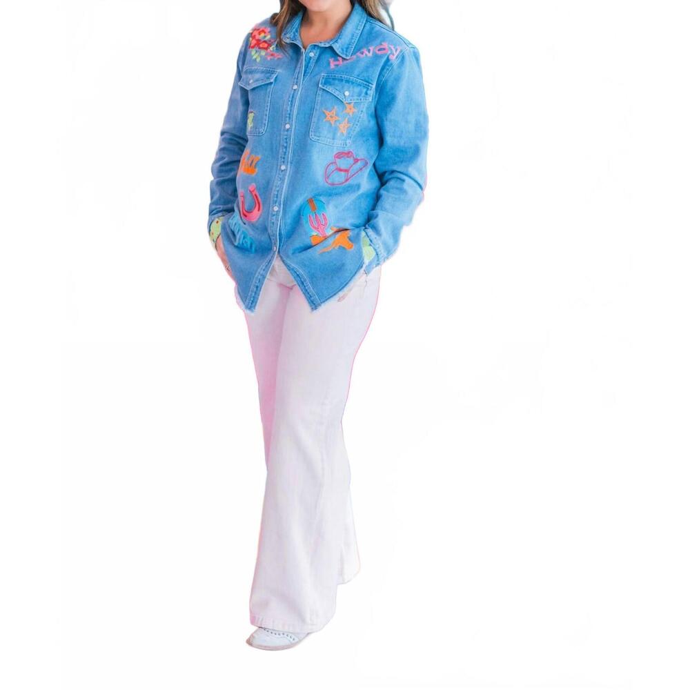 NEW LAYERZ CLOTHING sloan long sleeve top in denim